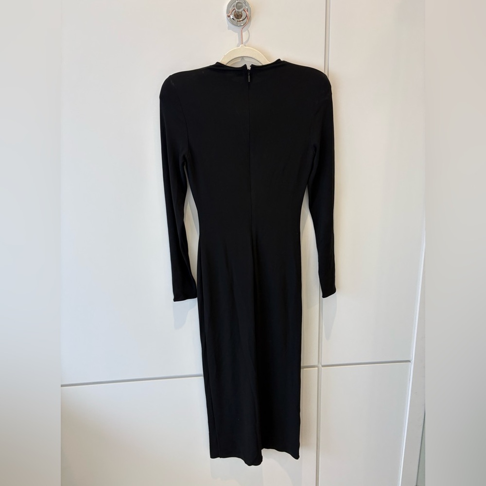 Versace Black Corset Waist Long Sleeve Bodycon Midi Dress IT 40 (US 4 - Picture 11 of 16